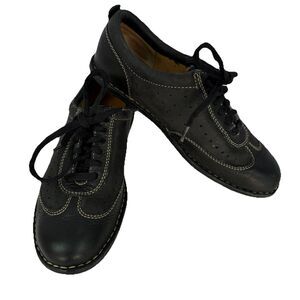 Born Shoes Womens 7.5 M Oxford Black Leather Lace Up Round Toe Comfort WW01658